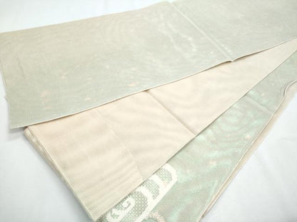 平和屋着物＊夏物　太鼓柄袋帯　流水文　銀糸　正絹　逸品　CABH8113fb