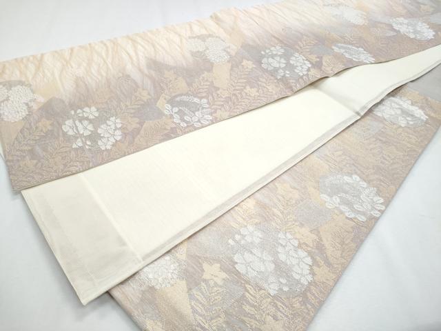 平和屋着物＊夏物　六通柄袋帯　花丸文　金銀糸　正絹　逸品　未使用　CABH8114fb