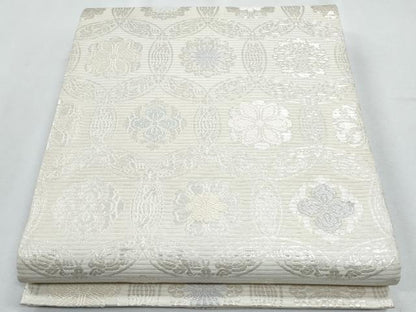 平和屋着物＊夏物　六通柄袋帯　七宝花文　金糸　正絹　逸品　CABH8118fb