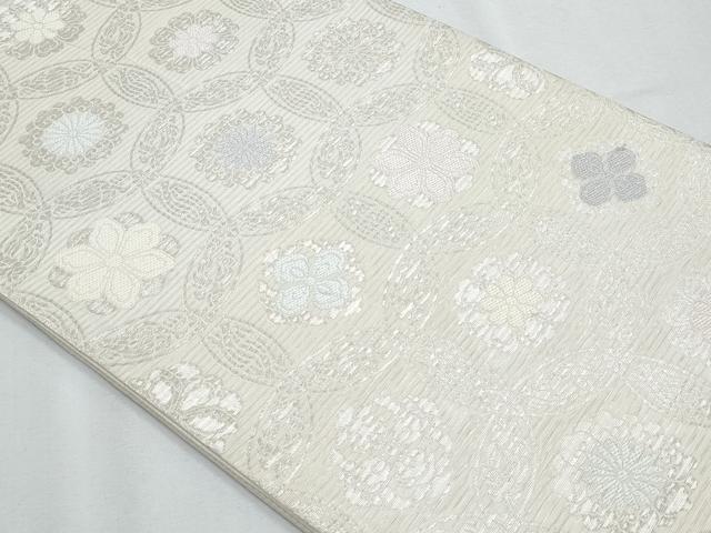 平和屋着物＊夏物　六通柄袋帯　七宝花文　金糸　正絹　逸品　CABH8118fb