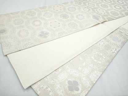 平和屋着物＊夏物　六通柄袋帯　七宝花文　金糸　正絹　逸品　CABH8118fb