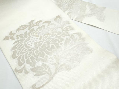 平和屋着物＊夏物　西陣　川島織物　九寸名古屋帯　枝花文　金糸　正絹　逸品　CABH8126fb