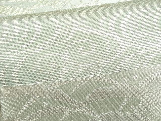 平和屋着物＊夏物　西陣　川島織物　六通柄　本袋帯　横段流水露芝文　銀糸　正絹　逸品　CABH8129fb