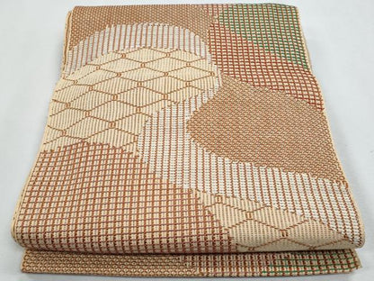 平和屋着物＊夏物　八寸名古屋帯　抽象文　正絹　逸品　CABH8137fb