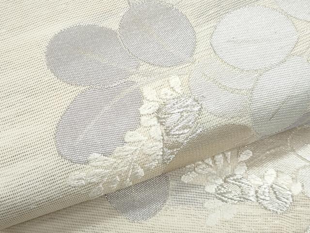 平和屋着物＊夏物　六通柄袋帯　萩　銀糸　正絹　逸品　CABH8138fb