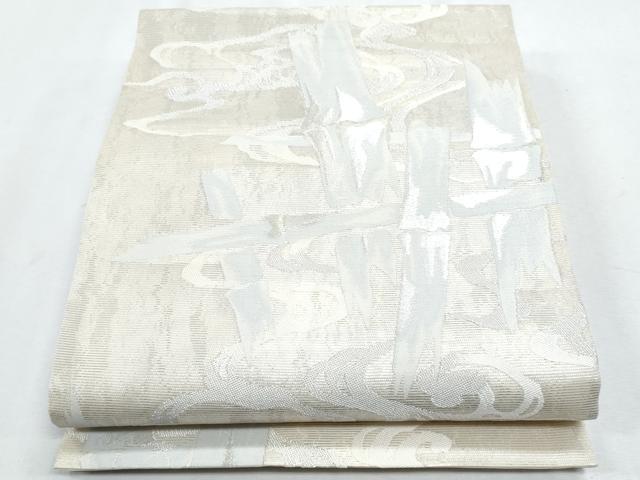平和屋着物＊夏物　六通柄袋帯　流水竹文　銀糸　正絹　逸品　未使用　CABH8140fb