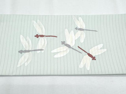 平和屋着物＊夏物　絽塩瀬　九寸名古屋帯　ろうけつ染　トンボ　銀彩　正絹　逸品　CABH8146fb