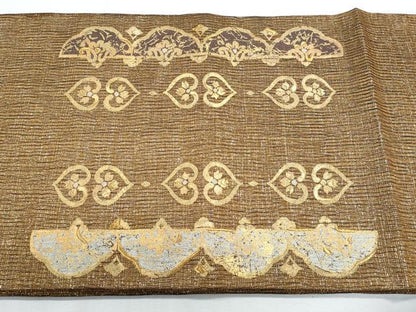 平和屋着物＊夏物　中国三大刺繍　相良刺繍　太鼓柄袋帯　正倉院花文　金銀糸正絹　逸品　CABH8147fb