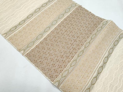 平和屋着物＊夏物　八寸名古屋帯　横段文　正絹　逸品　CABH8149fb