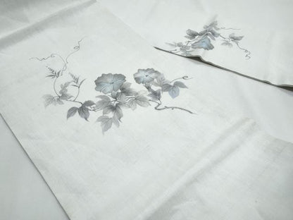 平和屋着物＊夏物 九寸名古屋帯 作家物 朝顔 麻 逸品 CABH8156fb