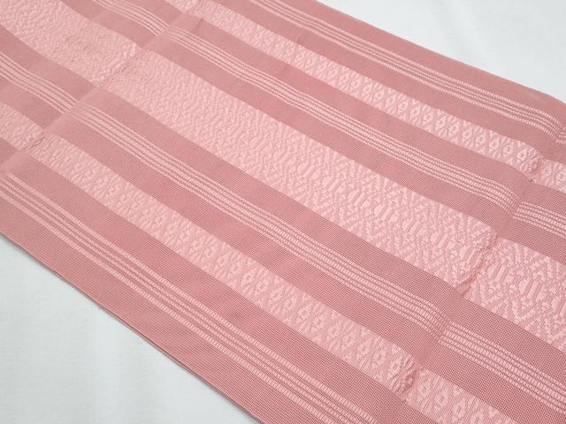 平和屋着物＊夏物 本場筑前博多織 八寸名古屋帯 紗献上 薄紅色 正絹 逸品 CABH8167fb