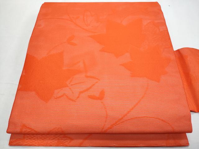 平和屋着物＊夏物 九寸名古屋帯 楓唐草文 丹色 正絹 逸品 CABH8177fb