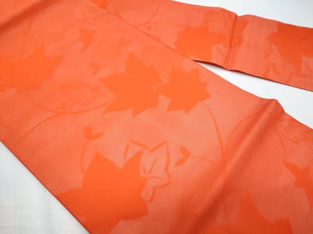 平和屋着物＊夏物 九寸名古屋帯 楓唐草文 丹色 正絹 逸品 CABH8177fb