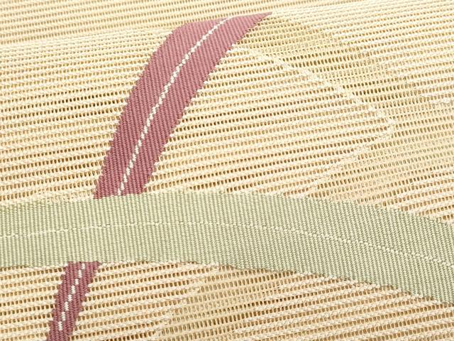 平和屋着物＊夏物　八寸名古屋帯　芝草文　正絹　逸品　CABH8183fb