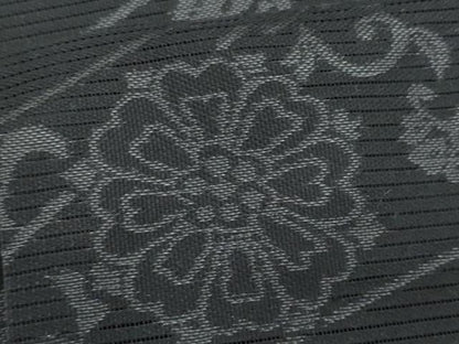 平和屋着物＊夏物 九寸名古屋帯 正倉院花唐草文 黒地 正絹 逸品 CABH8186fb