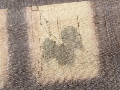 平和屋着物＊夏物　染色作家　桐山紫香　手描き　九寸名古屋帯　葡萄蔦の葉文　麻　逸品　CABH8188fb