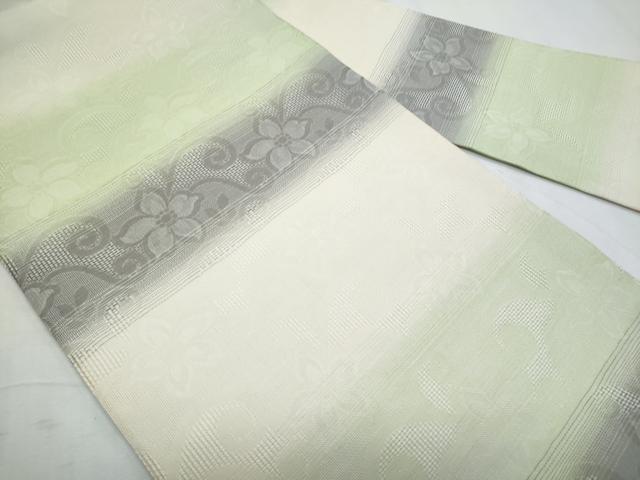 平和屋着物＊夏物　九寸名古屋帯　桐生織　工芸霞紋織　花花　泉織物有限会社謹製　証紙付き　正絹　逸品　CABH8189fb