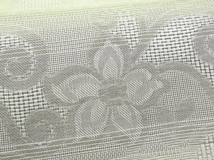 平和屋着物＊夏物　九寸名古屋帯　桐生織　工芸霞紋織　花花　泉織物有限会社謹製　証紙付き　正絹　逸品　CABH8189fb