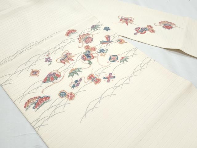 平和屋着物＊夏物　塩瀬　九寸名古屋帯　芝草宝尽し文　正絹　逸品　CABH8191fb