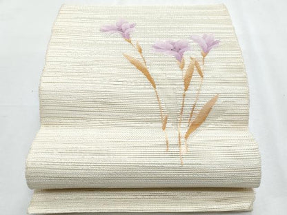 平和屋着物＊夏物　八寸名古屋帯　枝花文　正絹　逸品　CABH8192fb