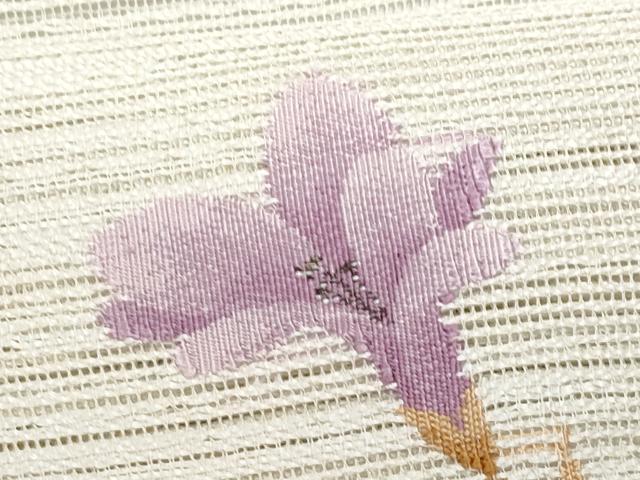 平和屋着物＊夏物　八寸名古屋帯　枝花文　正絹　逸品　CABH8192fb