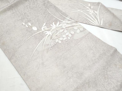 平和屋着物＊夏物　九寸名古屋帯　枝花文　正絹　逸品　CABH8193fb