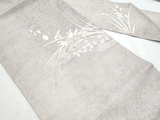 平和屋着物＊夏物　九寸名古屋帯　枝花文　正絹　逸品　CABH8193fb