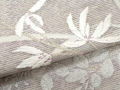 平和屋着物＊夏物　九寸名古屋帯　枝花文　正絹　逸品　CABH8193fb