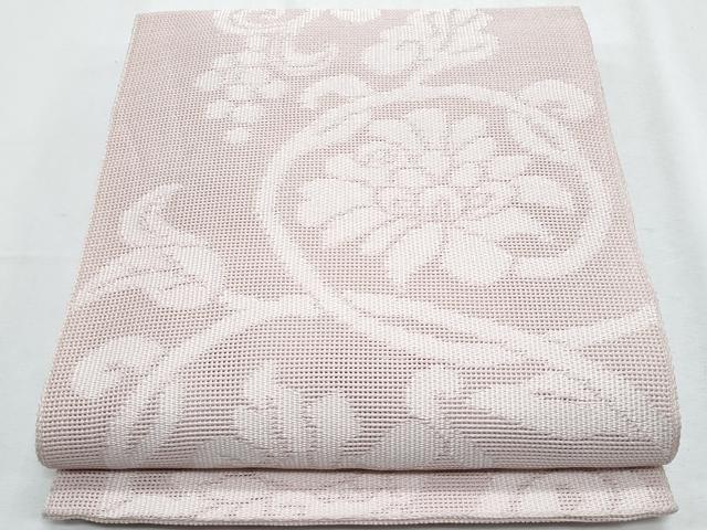 平和屋着物＊夏物　八寸名古屋帯　葡萄花唐草文　正絹　逸品　CABH8194fb