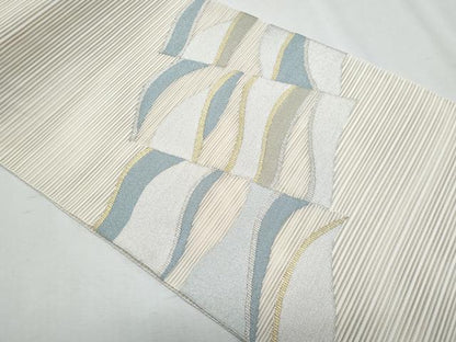 平和屋着物＊夏物　八寸名古屋帯　絽綴れ　抽象文様　金銀糸　正絹　逸品　CABH8202fb