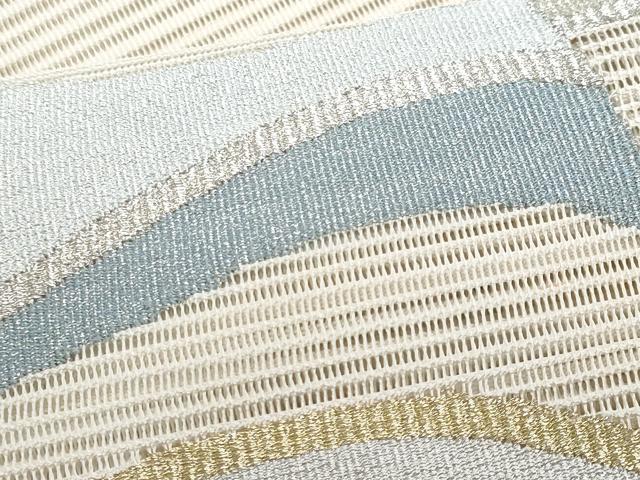 平和屋着物＊夏物　八寸名古屋帯　絽綴れ　抽象文様　金銀糸　正絹　逸品　CABH8202fb