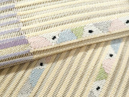 平和屋着物＊夏物　八寸名古屋帯　絽綴れ　市松吉祥文　金銀糸　正絹　逸品　CABH8203fb