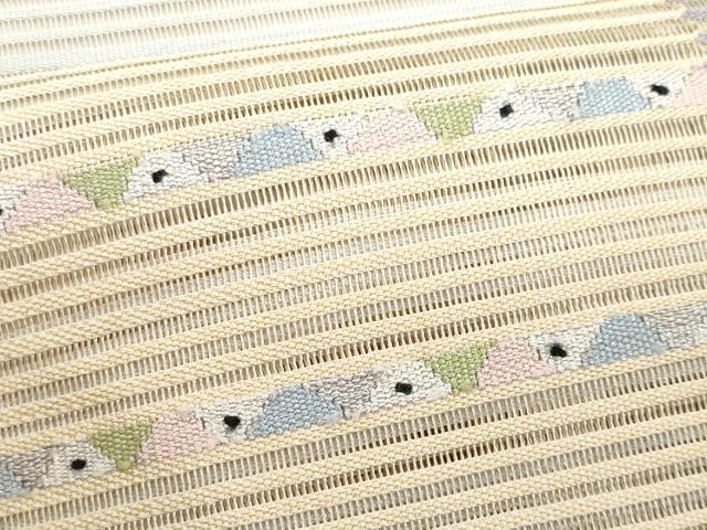 平和屋着物＊夏物　八寸名古屋帯　絽綴れ　市松吉祥文　金銀糸　正絹　逸品　CABH8203fb