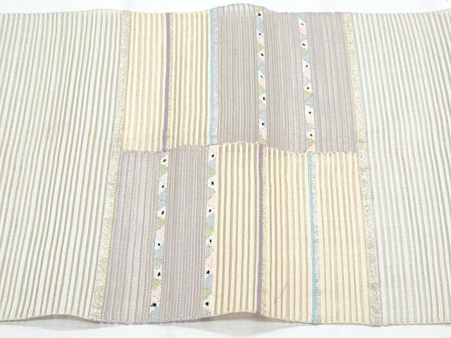 平和屋着物＊夏物　八寸名古屋帯　絽綴れ　市松吉祥文　金銀糸　正絹　逸品　CABH8203fb