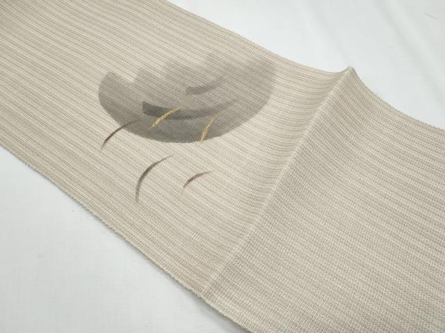 平和屋着物＊夏物　八寸名古屋帯　抽象文　金彩　正絹　逸品　CABH8206fb