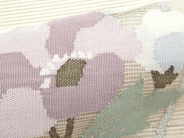 平和屋着物＊夏物　八寸名古屋帯　絽綴れ　枝花文　金銀糸　正絹　逸品　CABH8207fb