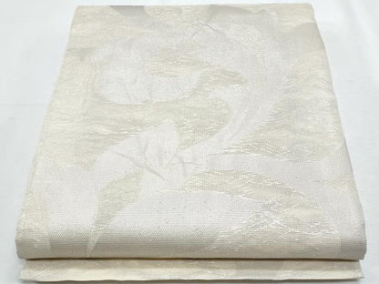 平和屋着物＊夏物　六通柄袋帯　花唐草文　銀糸　正絹　逸品　CABH8218fb