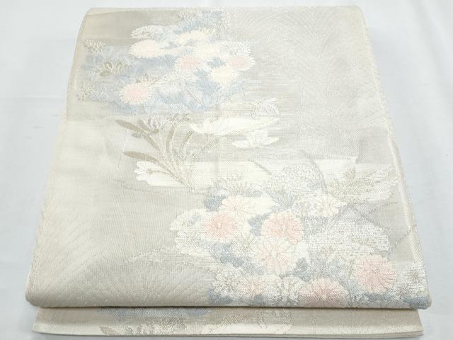 平和屋着物＊夏物　六通柄袋帯　草花文　金銀糸　正絹　逸品　CABH8223fb