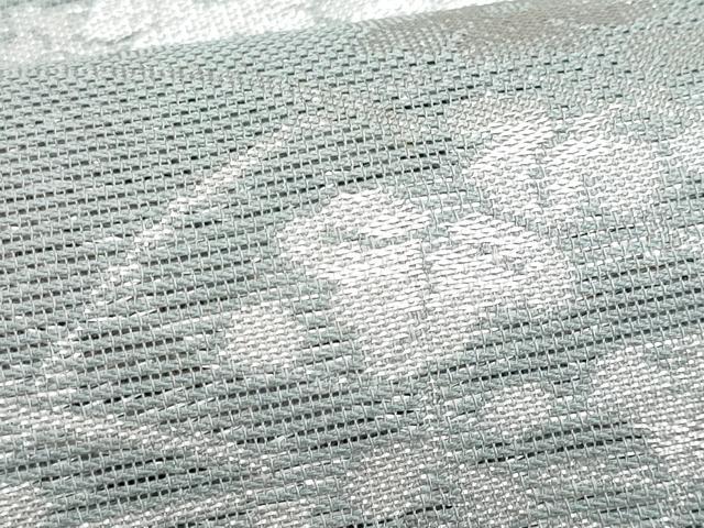 平和屋着物＊夏物　六通柄袋帯　枝花文　銀糸　正絹　逸品　CABH8225fb