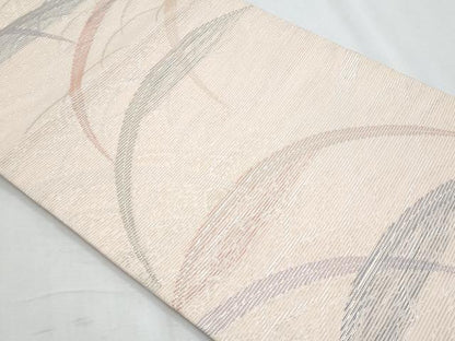 平和屋着物＊夏物　六通柄袋帯　芝草文　銀糸　正絹　逸品　CABH8226fb