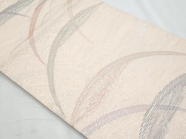 平和屋着物＊夏物　六通柄袋帯　芝草文　銀糸　正絹　逸品　CABH8226fb