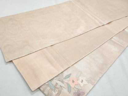 平和屋着物＊夏物　太鼓柄袋帯　流水桔梗文　金糸　正絹　逸品　CABH8227fb