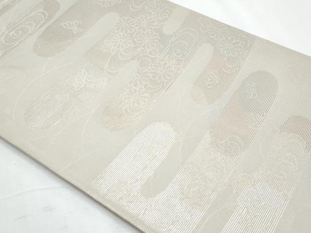 平和屋着物＊夏物　六通柄袋帯　エ霞花文　金糸　正絹　逸品　CABH8228fb