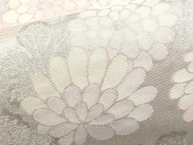 平和屋着物＊夏物　六通柄袋帯　花丸文　銀糸　正絹　逸品　CABH8231fb