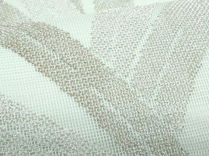 平和屋着物＊夏物　六通柄袋帯　草葉文　銀糸　正絹　逸品　CABH8233fb
