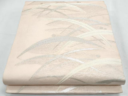 平和屋着物＊夏物　九寸名古屋帯　露芝文　銀糸　正絹　逸品　CABH8234fb