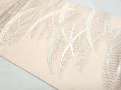 平和屋着物＊夏物　九寸名古屋帯　露芝文　銀糸　正絹　逸品　CABH8234fb