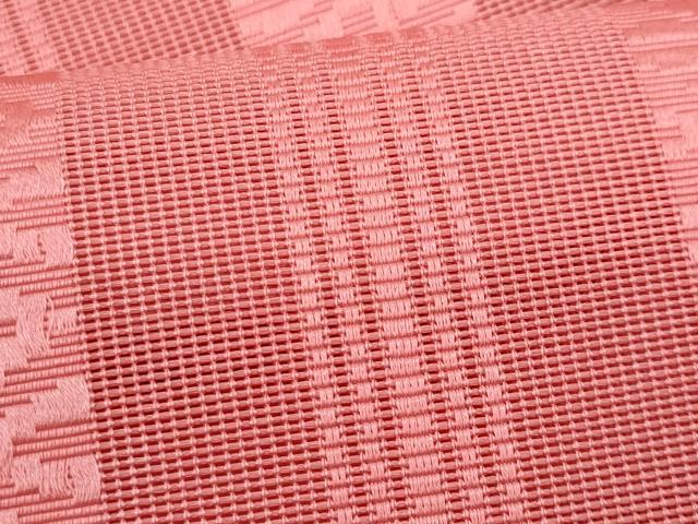 平和屋着物＊夏物　本場筑前博多織　八寸名古屋帯　紗献上　甚三紅色　正絹　逸品　CABH8237fb