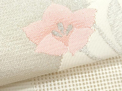 平和屋着物＊夏物　九寸名古屋帯　桔梗　金銀糸　正絹　逸品　CABH8238fb