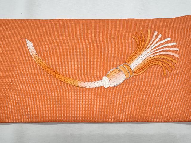 平和屋着物＊夏物　九寸名古屋帯　駒刺繍　七宝花文　銀糸　正絹　逸品　CABH8249fb